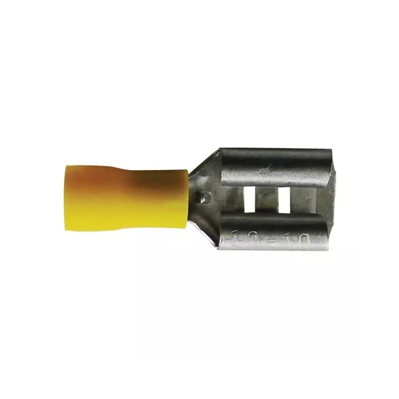 COSSE PLATE FEMELLE JAUNE 6,3MM BLISTER DE 17
