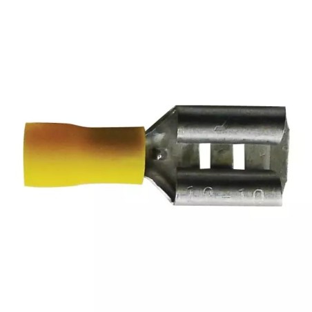 COSSE PLATE FEMELLE JAUNE 6,3MM BLISTER DE 17