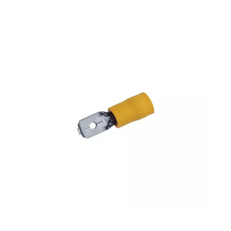 COSSE PLATE MALE JAUNE 6,3MM BLISTER DE 15