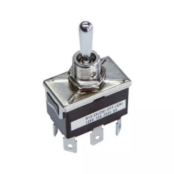 INTERRUPTEUR A LEVIER METAL 3 POSITIONS MOM-OFF-MOM 6 BORNES