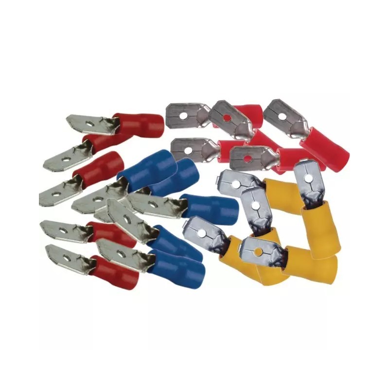 COSSE PLATE MALE ASSORTIMENT 6,3MM BLISTER DE 20