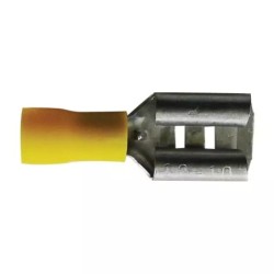 COSSE PLATE FEMELLE JAUNE 9,5MM BLISTER DE 10
