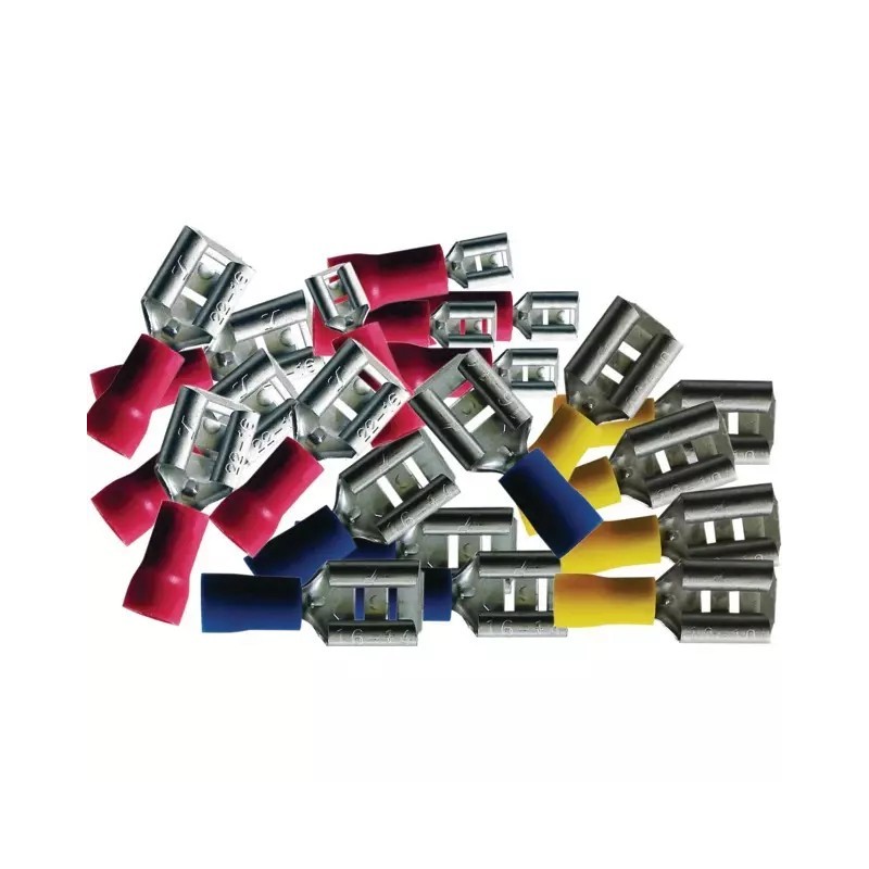COSSE PLATE FEMELLE ASSORTIMENT 6,3MM BLISTER DE 20