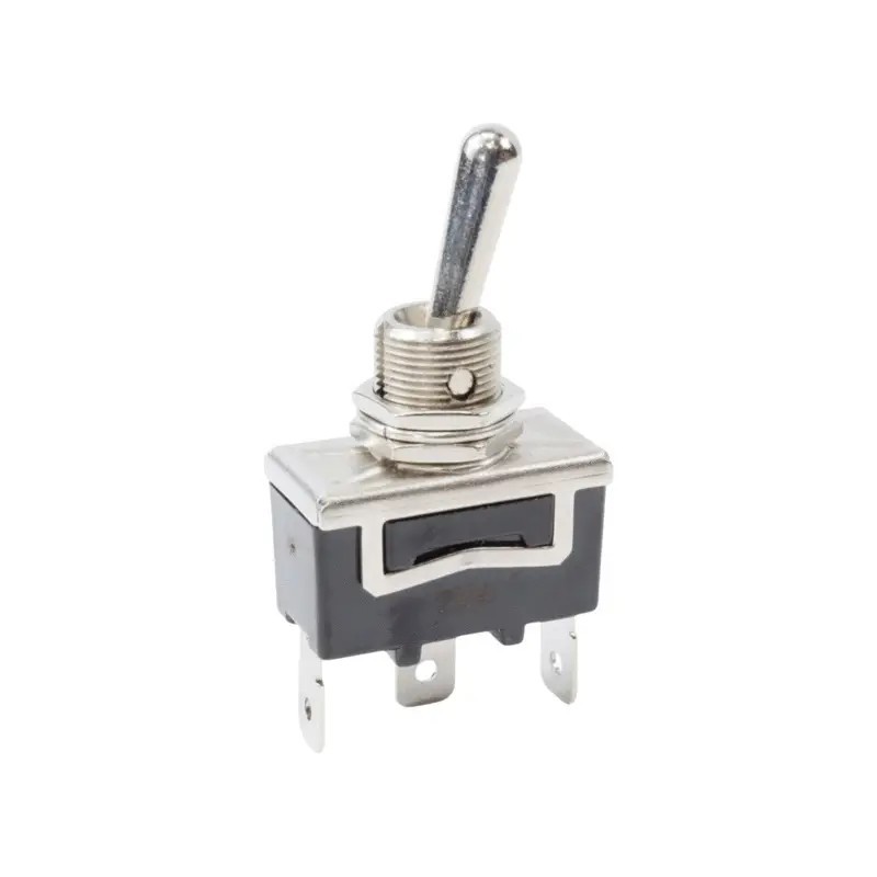 INTERRUPTEUR A LEVIER METAL 3 POSITIONS ON-OFF-MOM 3 BORNES BLISTER