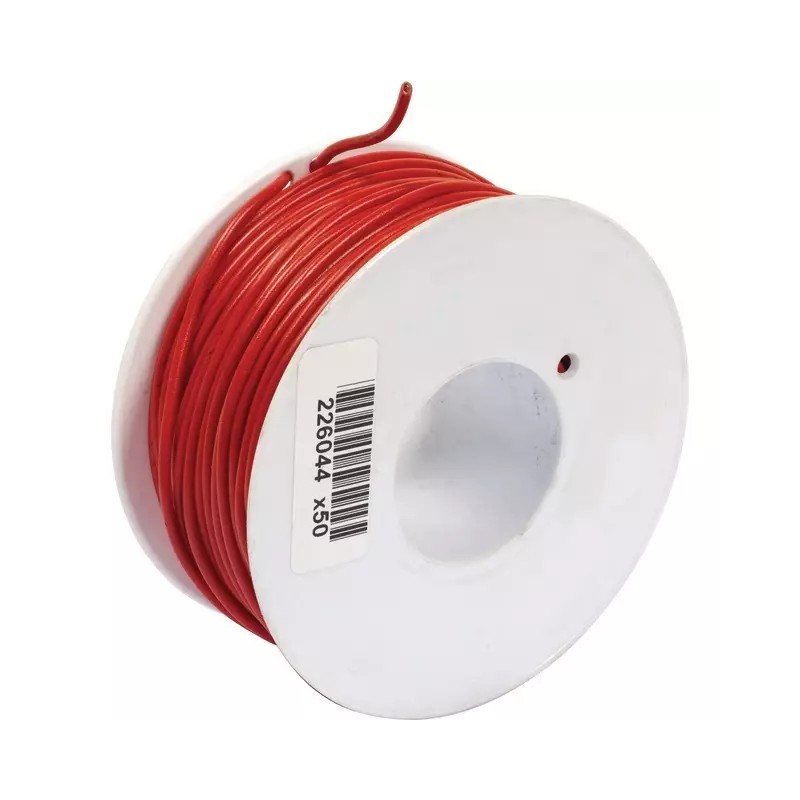 FIL MONOCONDUCTEUR ROUGE 2MM² ROULEAU DE 50M