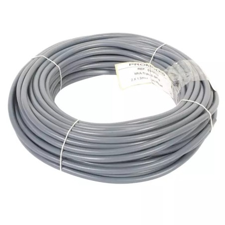 CABLE MULTICONDUCTEUR GRIS 2X1,5MM² ROULEAU DE 25M