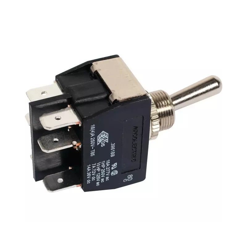 INTERRUPTEUR A LEVIER METAL 2 POSITIONS ON-MOM 6 BORNES