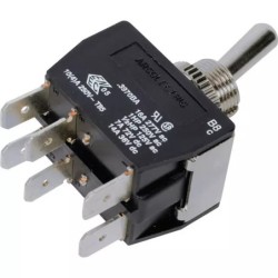 INTERRUPTEUR A LEVIER METAL 3 POSITIONS ON-OFF-ON 6 BORNES