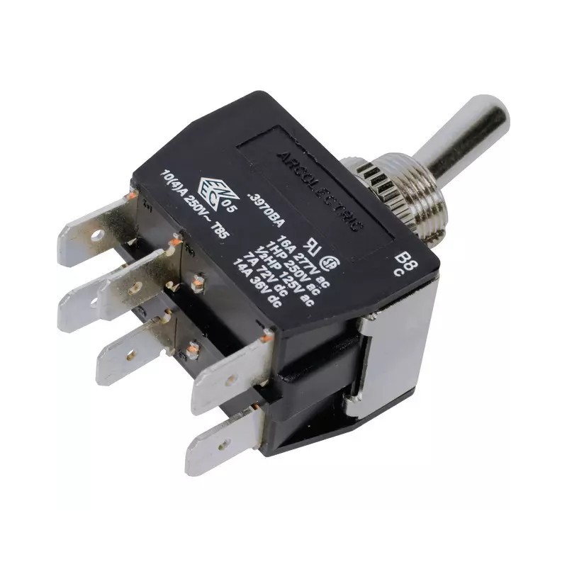 INTERRUPTEUR A LEVIER METAL 3 POSITIONS ON-OFF-ON 6 BORNES