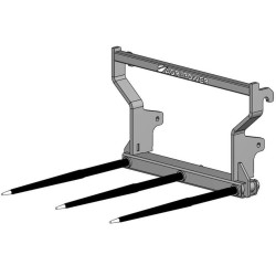 Pique balle attelage EURO avec 3 dents 1100X40 percee gris | TP Agri