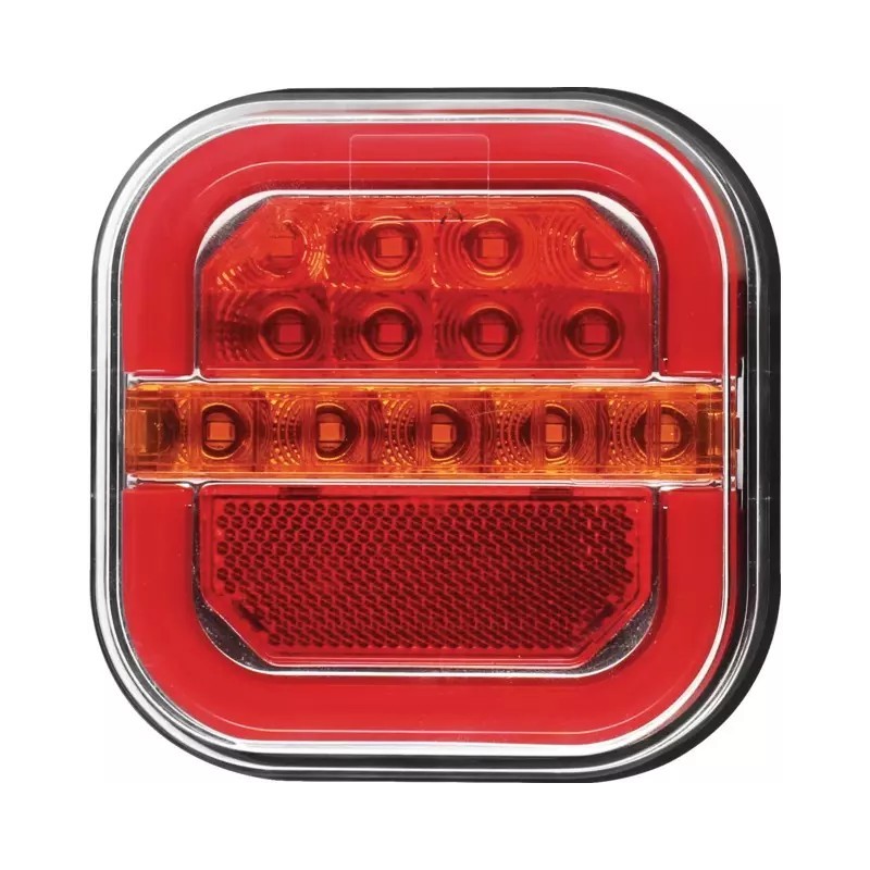FEU ARRIERE GAUCHE DYNAMIQUE CARRE 4 FONCTIONS LED 12-24V