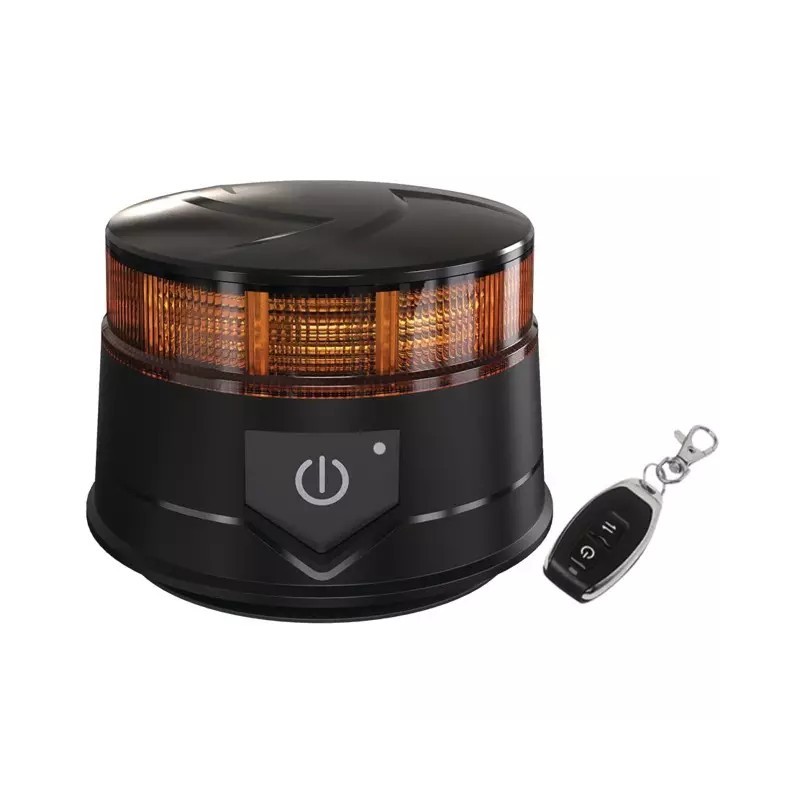 GYROPHARE LED COMPACT SANS FIL RECHARGEABLE MAGNETIQUE AVEC TELECOMMANDE TECHNI-POWER