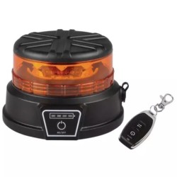 GYROPHARE LED TRAVAUX PUBLIC SANS FIL RECHARGEABLE AVEC TELECOMMANDE TECHNI-POWER