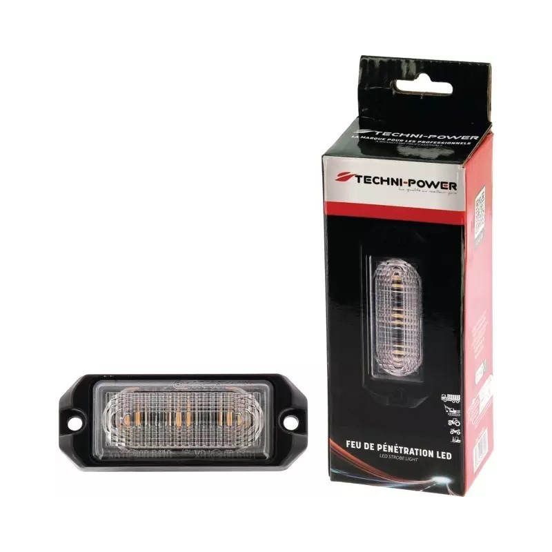 FEU DE PENETRATION ORANGE 3 LED 12-24V TECHNI-POWER