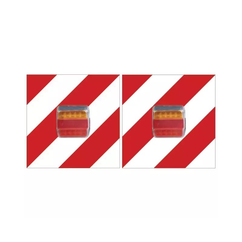 EQUIPEMENT DE SIGNALISATION ARRIERE FEUX LED AVEC PLAQUE REFLECHISSANTE 7,5 M TECHNI-POWER