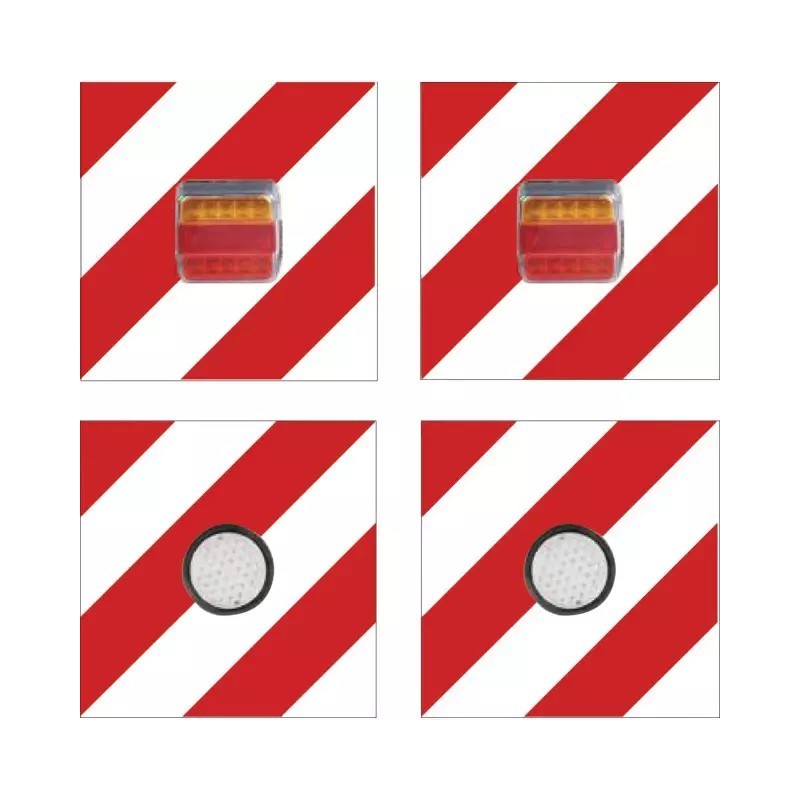 EQUIPEMENT DE SIGNALISATION DOUBLE FACE FEUX LED AVEC PLAQUE REFLECHISSANTE 7,5 M TECHNI-POWER