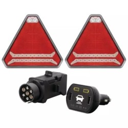 EQUIPEMENT DE SIGNALISATION ARRIERE MAGNETIQUE FEUX LED TRIANGLE SANS FIL TECHNI-POWER