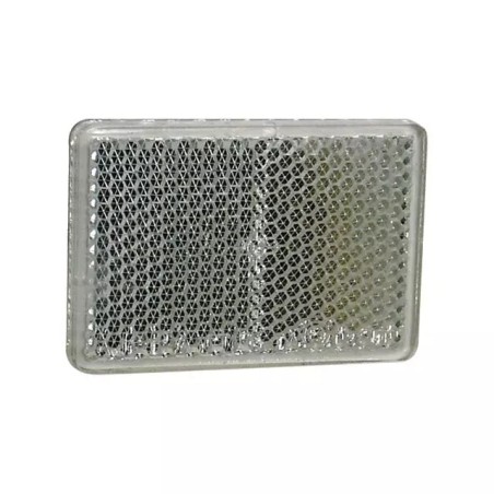 CATADIOPTRE RECTANGULAIRE 57X40MM ADHESIF BLANC