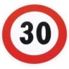 DISQUE ADHESIF PVC LIMITATION DE VITESSE 30KM/H BORD ROUGE