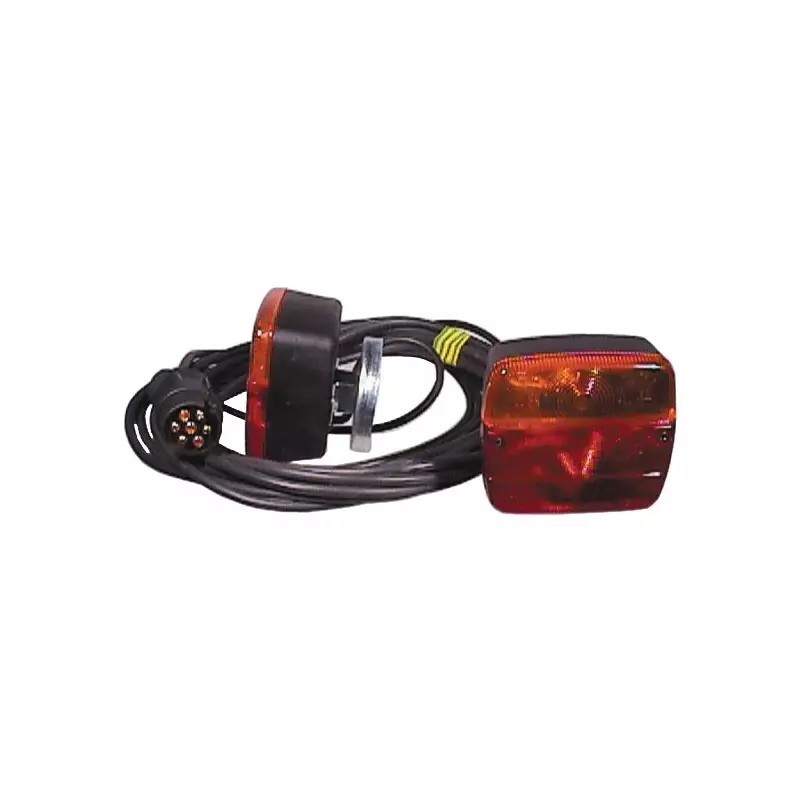 EQUIPEMENT DE SIGNALISATION ARRIERE MAGNETIQUE FEUX 4 FONCTIONS CABLE 7,5 M / 4,5 M