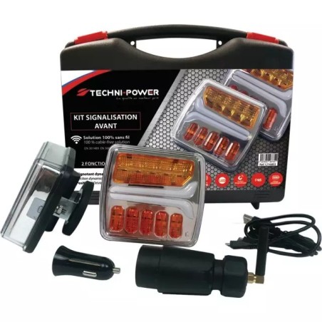 EQUIPEMENT DE SIGNALISATION AVANT MAGNETIQUE FEUX LED TRIANGLE SANS FIL TECHNI-POWER