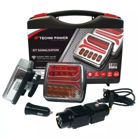 EQUIPEMENT DE SIGNALISATION ARRIERE MAGNETIQUE FEUX LED SANS FIL TECHNI-POWER
