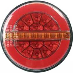 FEU ARRIERE GAUCHE DYNAMIQUE ROND 3 FONCTIONS 12-24V CONNEXION RAPIDE MALE 8 PIN TECHNI-POWER