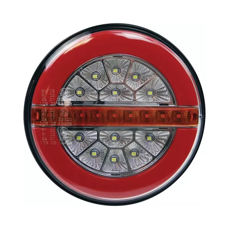 FEU ARRIERE ROND DYNAMIQUE 3 FONCTIONS LED 12-24V
