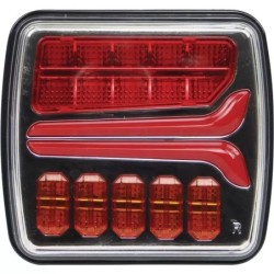 FEU ARRIERE DROIT DYNAMIQUE CARRE 4 FONCTIONS LED 12-24V