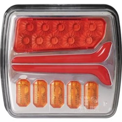 FEU ARRIERE DROIT DYNAMIQUE CARRE 4 FONCTIONS 12-24V CONNEXION RAPIDE MALE 8 PIN TECHNI-POWER