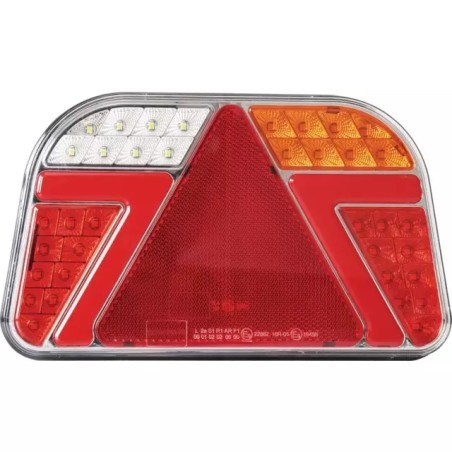FEU ARRIERE DROIT RECTANGLE 6 FONCTIONS 12-24V CONNEXION RAPIDE MALE 8 PIN TECHNI-POWER