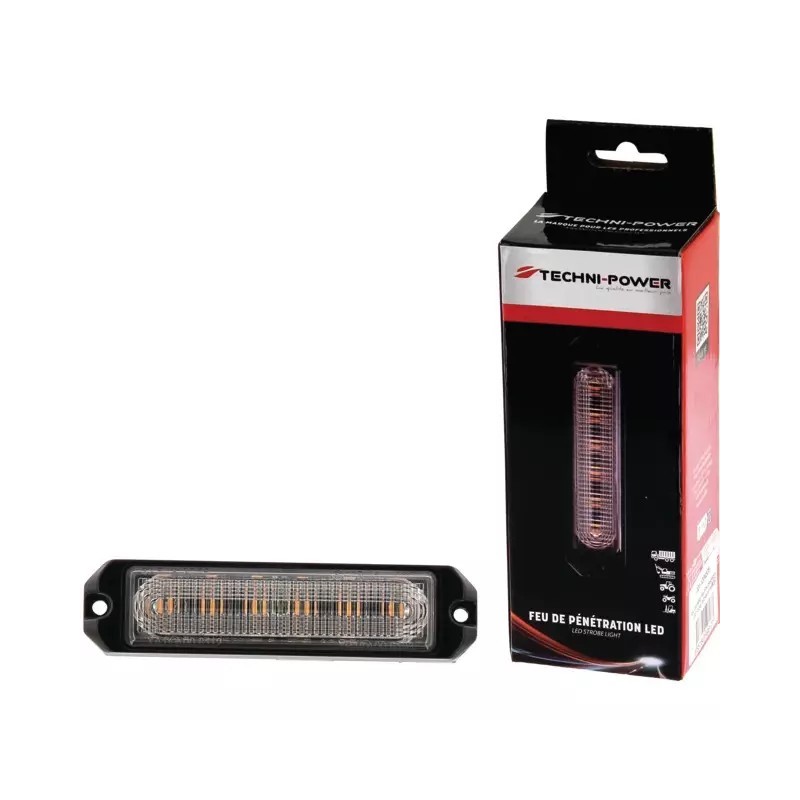 FEU DE PENETRATION ORANGE 6 LED 12-24V TECHNI-POWER