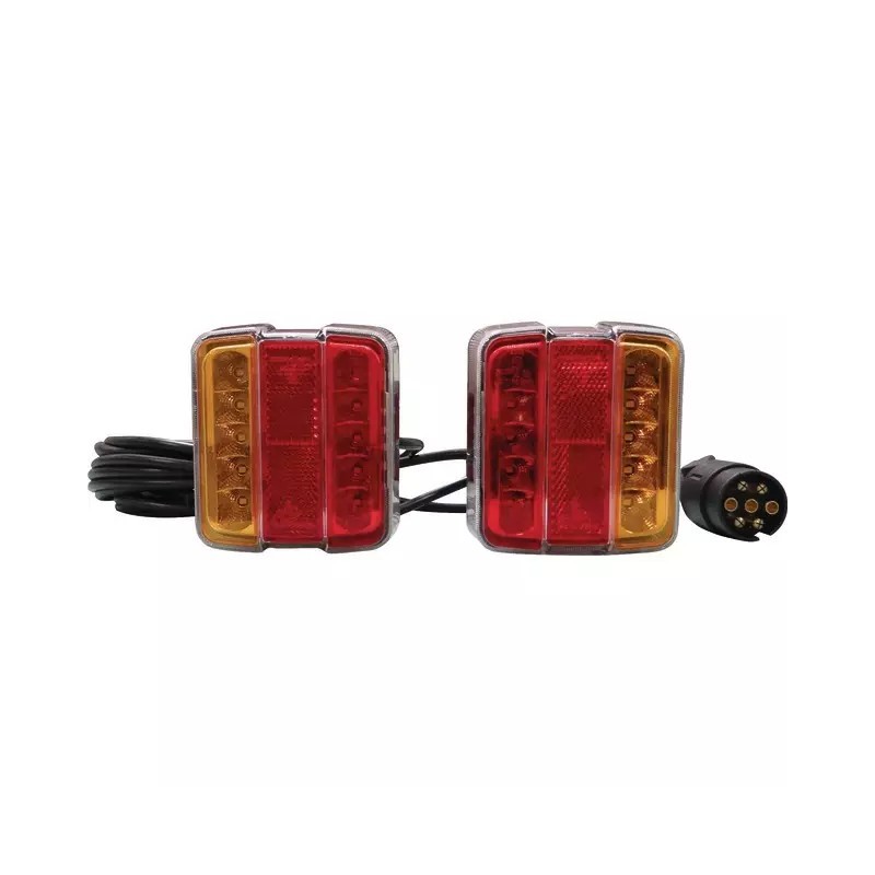 EQUIPEMENT DE SIGNALISATION ARRIERE MAGNETIQUE FEUX LED 4 FONCTIONS CABLE 12 M / 2,5 M