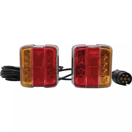 EQUIPEMENT DE SIGNALISATION ARRIERE MAGNETIQUE FEUX LED 4 FONCTIONS CABLE 12 M / 2,5 M BLISTER