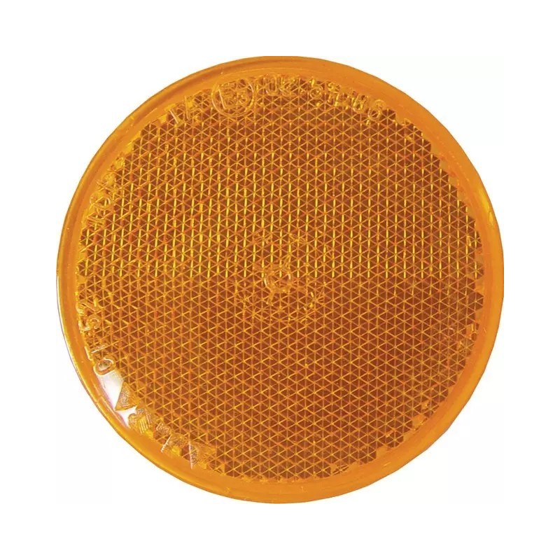 CATADIOPTRE ROND 60MM ADHESIF ORANGE BLISTER DE 2