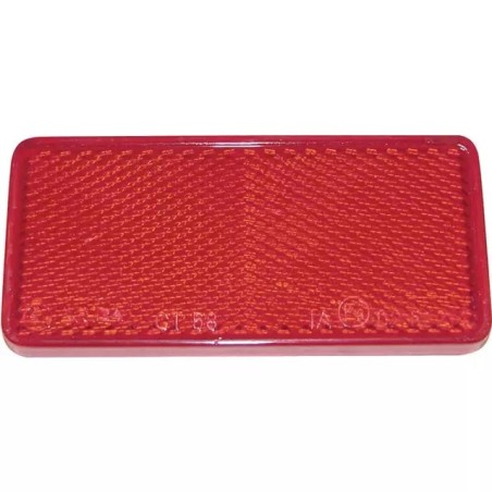 CATADIOPTRE RECTANGULAIRE 94X44MM ADHESIF ROUGE BLISTER DE 2