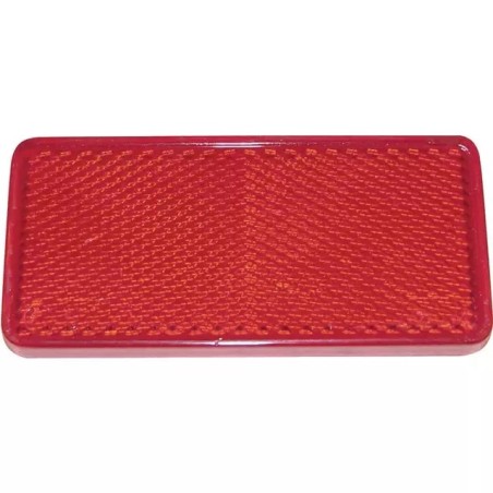 CATADIOPTRE RECTANGULAIRE 94X44MM ADHESIF ROUGE