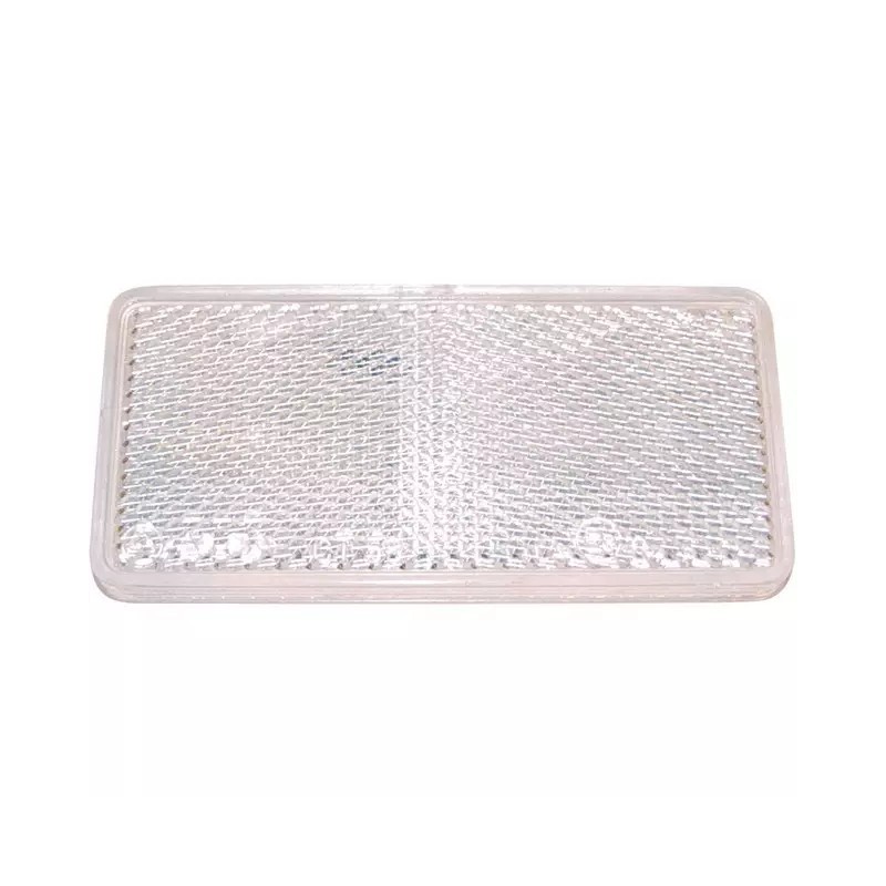CATADIOPTRE RECTANGULAIRE 94X44MM ADHESIF BLANC