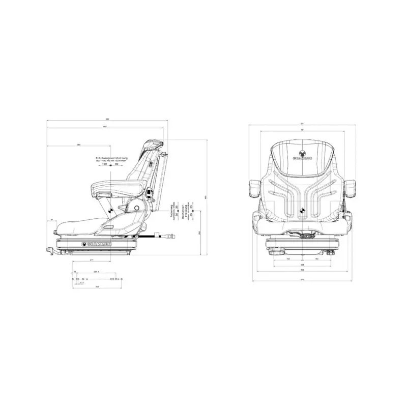 SIEGE PNEUMATIQUE PRIMO XL PLUS PVC MSG75GL/2731 GRAMMER