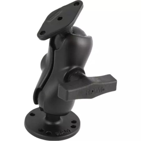 FIXATION RAM BRAS COURT ARTICULEE AVEC BASE RONDE ET LOSANGE AMPS
