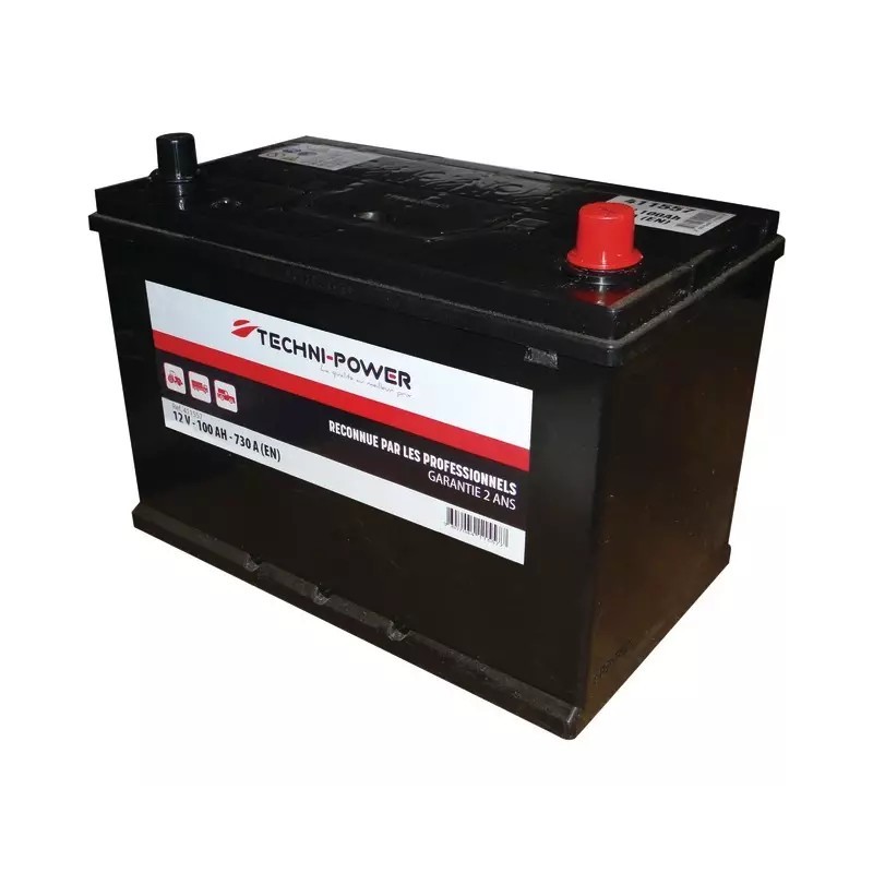 BATTERIE 12V 100AH 730A + A DROITE TECHNI-POWER