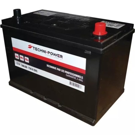 BATTERIE 12V 100AH 730A + A DROITE TECHNI-POWER