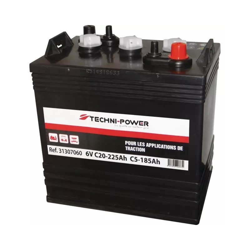 BATTERIE 6V 225AH DECHARGE LENTE TRACTION TECHNI POWER