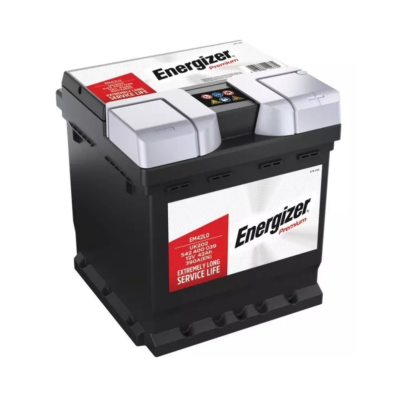 BATTERIE EM42L0 12V 42AH 390A EN + A DROITE ENERGIZER PREMIUM