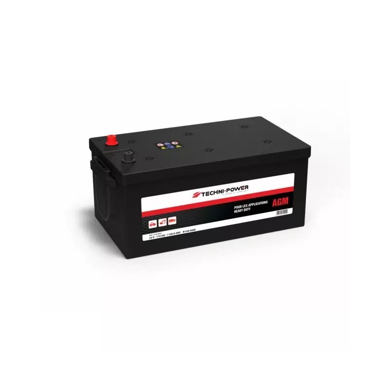 BATTERIE B15G-AGM 12V 170AH 1100A EN + A GAUCHE TECHNI-POWER