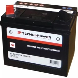 BATTERIE HUMIDE SANS ENTRETIEN 12V 28AH 300A TYPE U1-11/U1L-9 + A GAUCHE TECHNI-POWER