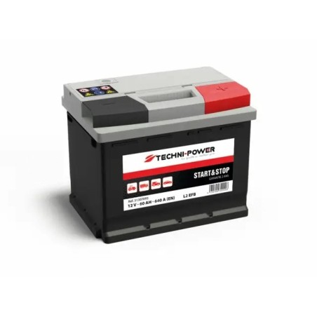 BATTERIE L2 EFB 12V 60Ah 640A EN +DROITE TECHNI-POWER