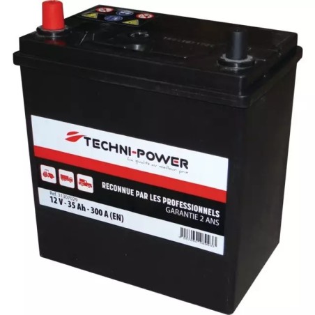 BATTERIE 12V 35AH 300A NS40 + A GAUCHE TECHNI-POWER